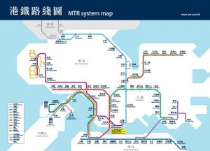 Карта метро в Гонконге