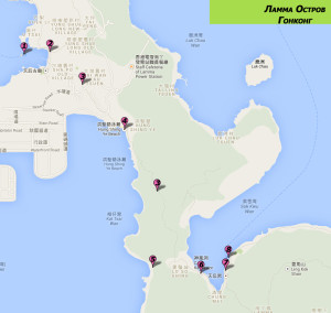 Карта достопримечательностей острова Ламма, Гонконг