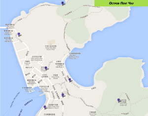 Карта достопримечательностей острова Пенг Чау, Гонконг
